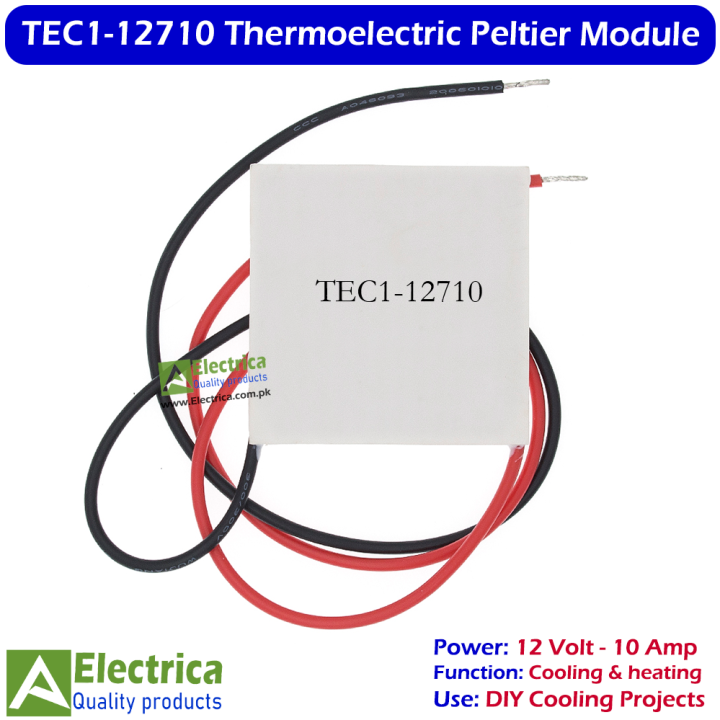 TEC1-12710 Thermoelectric Peltier Module 12V-10A 12710 High Power Thermoelectric Cooling Plate for DIY Projects by Electrica
