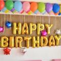Happy Birthday Foil Balloons Set 13 letters- Inflatable Party Decore- size 16"- Reusable. 