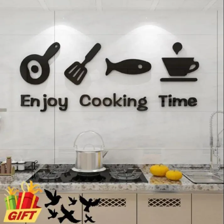 Enjoy Cooking Time DIY Kitchen Restaurant Wall