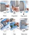 Dish Drying Rack with Lid, 2 Tier Dish Rack with Utensil Holder, Cup Holder and Dish Drainer for Kitchen Counter, Plastic Dish Drainer Shelf with Swivel Spout Dish Rack. 