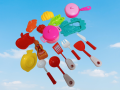 Artificial Food Toy For Kids Pretend Play Plastic toys Mix Bag Full kitchen Toy Playset. 