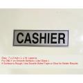 CASHIER Name Plate (7 x 2 inch) Imported Name Plate - Self-Adhesive Aluminum Sign Plate. 