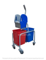Double Bucket Mop trolley with wringer/35L Hotel Mop Trolley Bucket. 