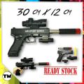 Glock Toy Gun with Scope,Laser Sight,Rubber Bullets and Water beeds Guns & Darts  (Black. 