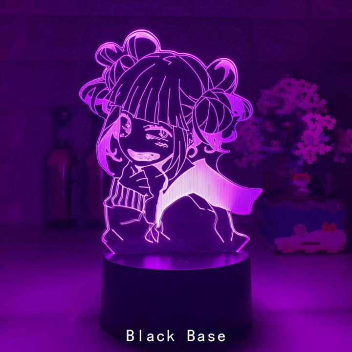 Newest MY HERO ACADEMIA Himiko Toga 3D ANIME LAMP Boku no Hero Academia Cross my body Night lights For Bedroom Decoration