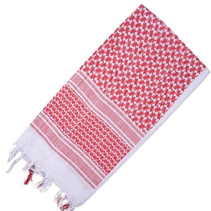 RED WHITE  Shemagh Scarf