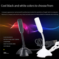 USB Laptop Microphone Voice Mic High Sensitivity Mini Studio Speech Mic Stand with Holder Gaming Conference for PC,White. 