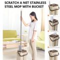 2 in 1 Self-Wash Squeeze Dry Flat Mop Bucket 360° Hand-Free Wringing Floor Cleaner with Washable Microfiber Pads. 