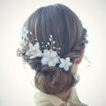 Hand-made silk flower pearl hair accessories hair clip Crystal bride style head with hair clip women's 3 pieces outfit. 