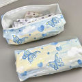 Sweet Simple Blue Butterfly Pencil Case High Capacity Stationery Storage Bag superman store. 