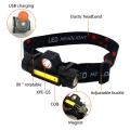 Pack Of 2 LED Headlamp Magnetic USB Rechargeable COB Headlight Built-in Battery. 