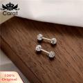 Carat Ear Studs Screw Back Dazzling Cubic Zirconia Female Stud Earrings. 