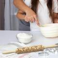 Christmas Rolling Pin Wooden Rolling Pin with Patterns Holiday Cookies Roller Embossing Rolling Pin. 