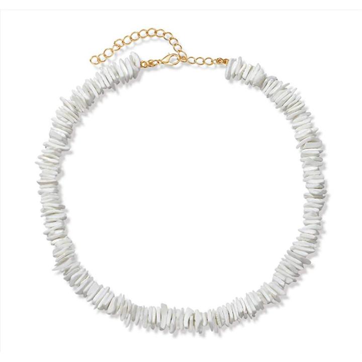 Puka Shell Necklace for Women Boho Tropical Hawaiian Beach Puka Shell Surfer Choker Necklace Jewelry Mens Womens