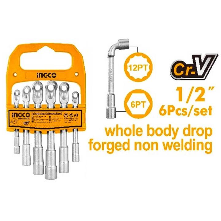 MS - Ingco LASWT0601 6 Pcs L-Angle Socket Wrench Set