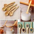 Pack of 6 Wooden Bamboo Spice jar Spoon/Suger Pot Spoon/Tea & Coffee Mixing Spoon/Ice Cream Spoon. 