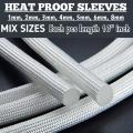 24pcs heat proof sleeve, each size 10"inch. sizes.1mm, 2mm, 3mm, 4mm, 5mm, 6mm, 8mm. each size 3 pcs,. 