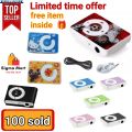 Shuffle Mini Mp3 Player for Songs - Metal and printed plastic - Portable Audio Music Player with SD Card Support, Handsfree, Charging Cable. 