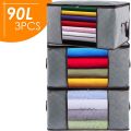 Pack of 3 - Cloth Storage Bags - Closet Organiser – Waterproof Cloth Storage Bag – Baby Zipper Cloth Storage Bag - Wardrobe Space Saver Bag – Portable Travelling Bag for Camping & Outdoor Use. 