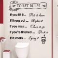 SmileArt Toilet Rules Wall Quotes Design Bathroom Rules Wall Decals Sayings TOILET RULES Removable Stickers Toilet Art Quote Sticker for Bathroom Hotel Bar Restroom Home Decor. 