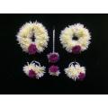 Bridal Artificial Flower Gajra Jewellery Set /Kangan / Bangles  For Mendhi in purple colour 6 ps Set Multi faction. 