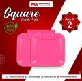 (Pack of 2) Square Snack Plate Square Snack Plate Fries Plate Chips Plate Pizza plate Noodles plate for Children. 