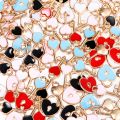 10pcs/bag Alloy Drop Oil Pendant Heart Love Lock Keychain Hanging Charms For DIY Earrings Necklaces Jewelry Making Accessories. 