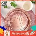HelloWorld Dinnerware Set Food Grade Floral Plate Tissue Disposable Dinnerware. 