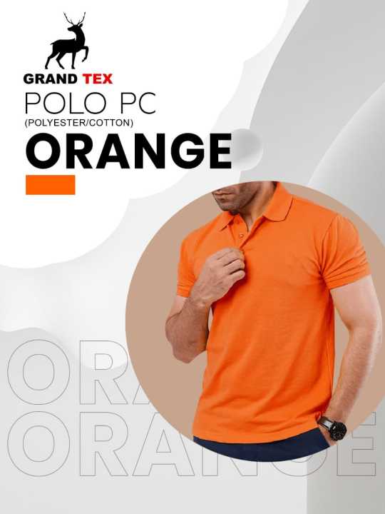 Polo T shirt Half Sleeves Polyester Cotton Stuff Collar Shirt Premium Quality For Men-Multi Colors