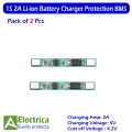 1S 2A 3.7V Lithium Battery Charger Protection Board BMS Module for 1 pcs 18650 Li-ion Battery Cell Charging 3.7V 4.2V by Electrica. 