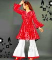 Chunri Frock with Sharara 2-Piece Ladies Suit - Ready to Wear for Women/Girls. 