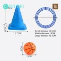 Ring Throwing Toy Fun Kids Ring Toss Game Set with Roadblock Cones Inflator Indoor Outdoor Activity Toy for Boys Girls Hand-eye Coordination Game Perfect Gift for Children Outdoor Toss Game Set. 