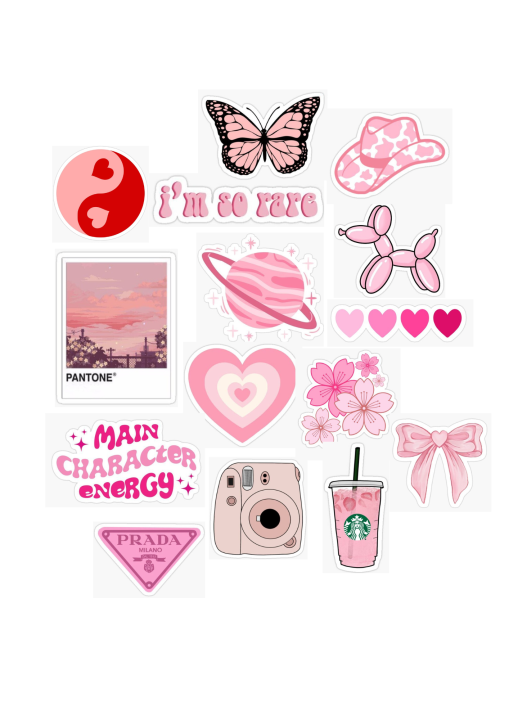 Pack%20of%2015%20Pink%20Aesthetic%20Stickers%20for%20journal/scrapbooking/decoration/cute%20stickers/%20Apple%20Berrie%20-%20Image%202