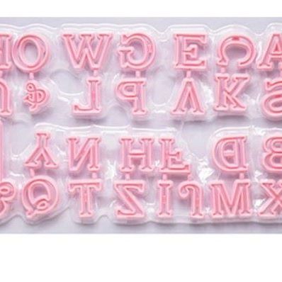Pink Upper Case Cookie Letter Stamps Of Decorating Alphabet Letter Fondant Embosser Cookie Cutter Plastic Set