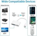 [Apple MFi Certified] Lightning to HDMI Digital AV Adapter,1080P Video & Audio Sync Screen Converter AV Adapter with Charging Port for iPhone HDMI Converter to HD TV/Projector/Monitor Support All iOS. 
