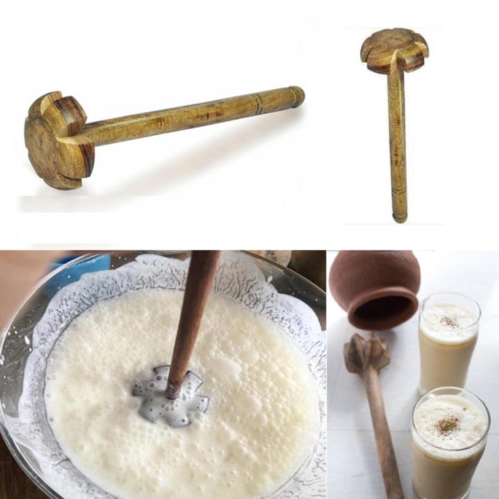 Handmade Natural Wood Madani, Blender Kitchen Tool Hand Mixer For Lassi Best For Summer