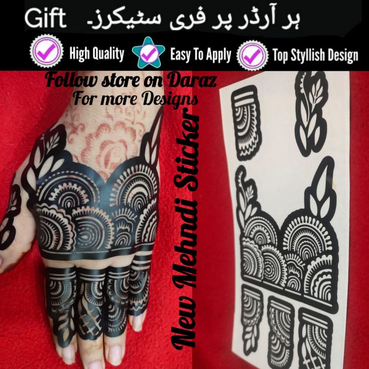 Arabic Mehndi Stickers, Mehndi Stencils, Mehandi sticker,