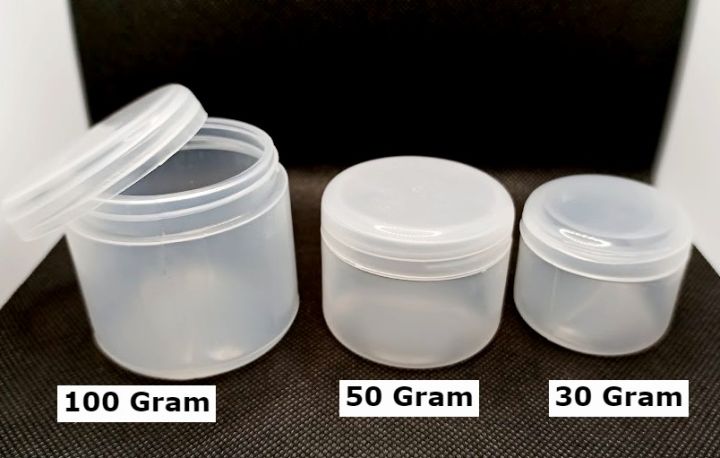 30g / 50g / 100g Pack of 3 Empty Cosmetic Containers Cream Pot Jar Refillable Plastic Jar Transparent Containers Makeup