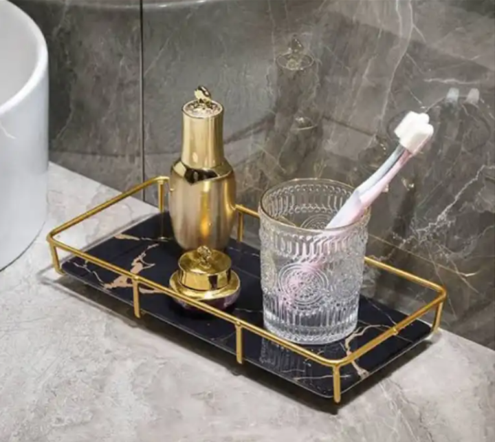 Makeup Organizer Bathroom Tray Lipstick Perfume Cosmetic Skin Care Product Storage Tray Finishing Table Tray