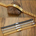 Personalized Engraved Name Bracelet Men Custom Name Letter ID Bracelets Stainless Steel Bracelets Man Jewelry. 