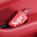 Men's Key Pouch Men's key case High-end key chain sup leather car key cover key holder pouch. 