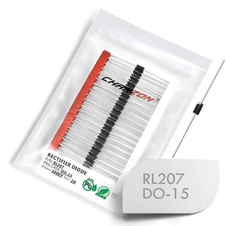 【All Of Me】Pcs RL207 Rectifier Diode 2A 1000V DO-15 (DO-204AC) Axial 2 Volt Electronic Silicon