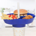 Dinner Plate with Dividers Dinner Plate Divided Plates 3-in-1 Detachable Straw Hole Easy to Clean All-in-one Tray Bowl Food Container for Snacks Drinks Snack Bowl with Removable Base. 