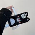 Funny 3D Cute Plush Black Cat Phone Case For iPhone 14 Plus 11 12 13 Pro Max Soft Cover Kawaii Cartoon Cases For 14 Pro Funda. 