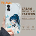 FELMYST for OPPO A18 A38 Back Cover for Girls Cream Texture Wavy Edge Soft Silicone Phone Case. 