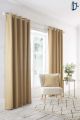 Jacquard Curtains Set, Lined Eyelet Curtains for Room - Diamond Texture Ochre - Pack of 2. 