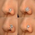 Factory Customized European and American African Perforation-Free Fake Nose Ring   Amazon Hot Sale U Shape Nose Stud Nasal Splint Piercing Jewelry. 