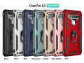 Lereach For LG Q61 Mobile Phone Case TPU Hard Ring Car Ring Bracket Shockproof Back Cover. 