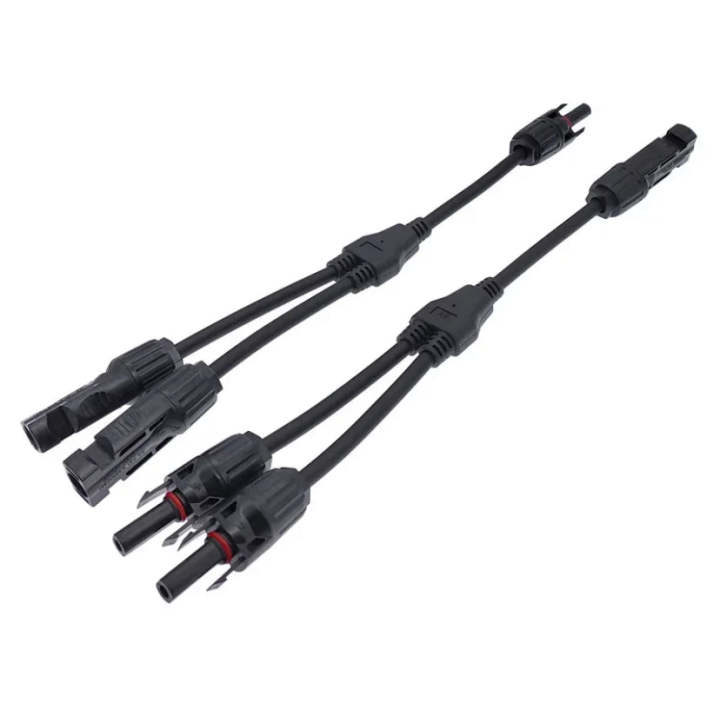 MC4 1Pair x MCY201 Connector Y Branch mcy201 Terminals 2 Male 1 Female and 2 Female 1 Male Solar Panel Cable Branch Connector for solar Pv solar system
