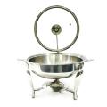 Saymtrends Stainless Steel Curry Pot /Serving Dish / Round Buffet Serving Dish / Chafing Dish stainless steel for home Use. 